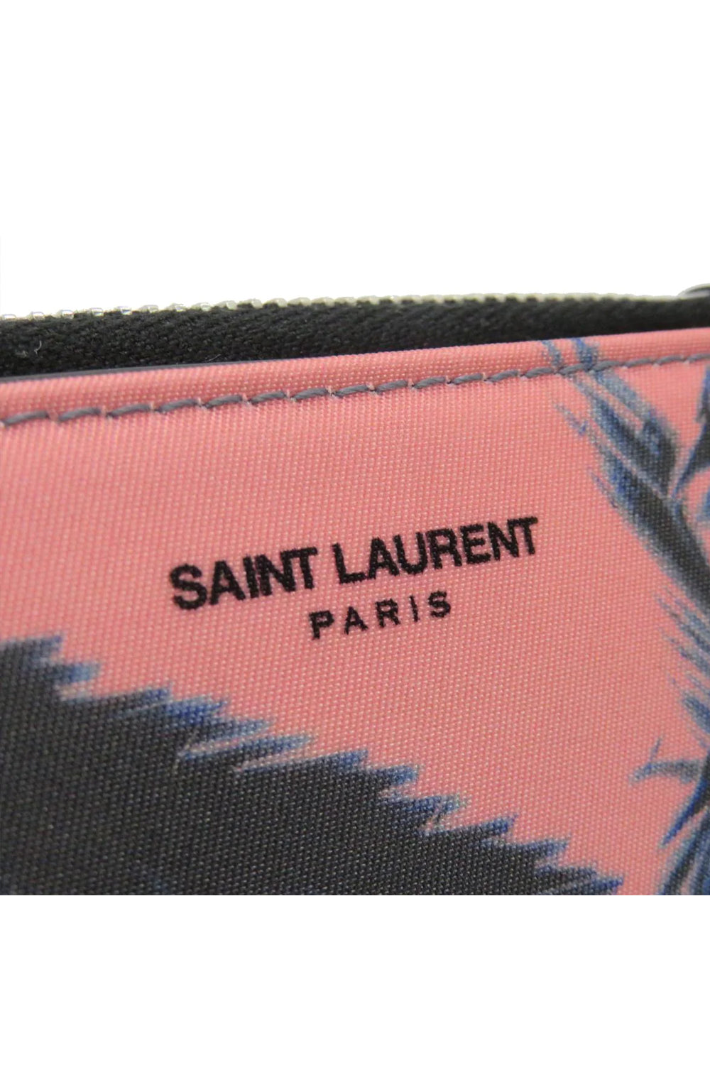Saint Laurent Nylon Dip Dye Palm Print Credit Card Wallet