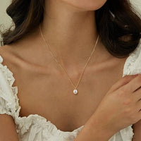 14K Gold Plated Single Pearl Choker Necklace