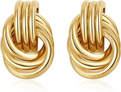 Trendy Gold Plated Knot Earrings for Women