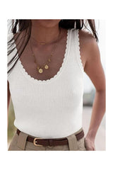 Trendy Women's V-Neck Sleeveless Ribbed Knit Tank