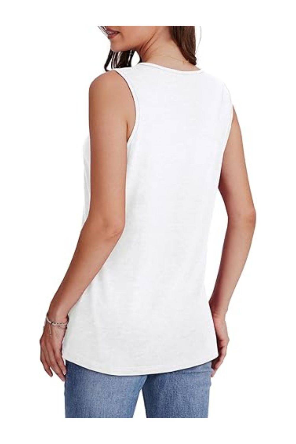 Trendy Women's V-Neck Sleeveless Loose Fit Tank Top