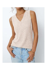 Trendy Women's V-Neck Sleeveless Tank Loose Fit Top