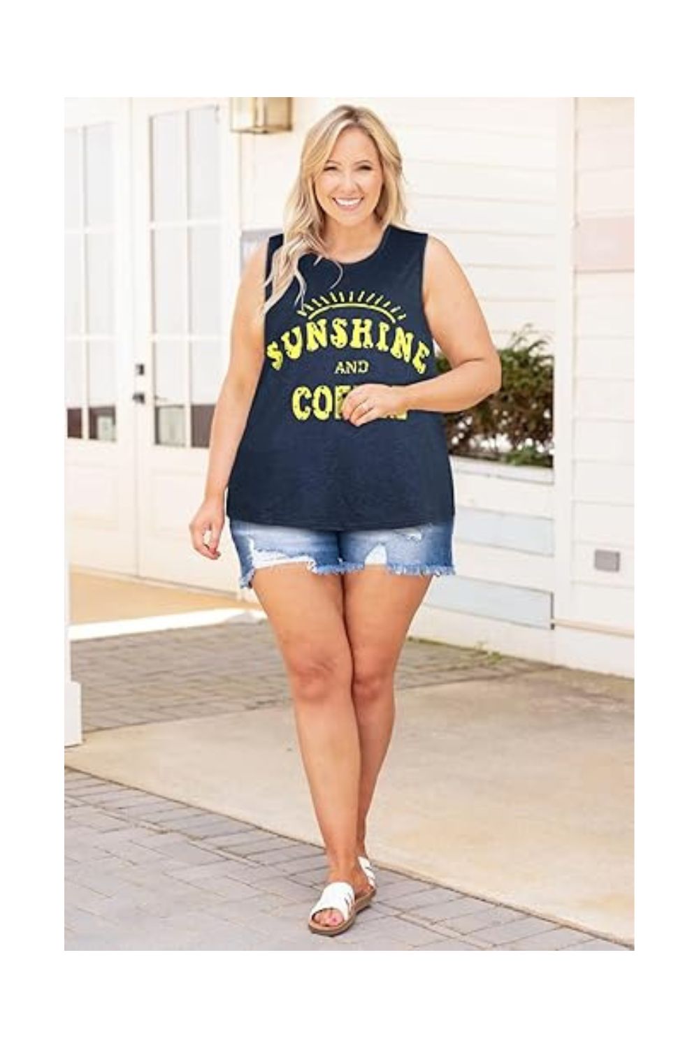 Women's Summer Sleeveless Loose Fit Tank Tunic Top