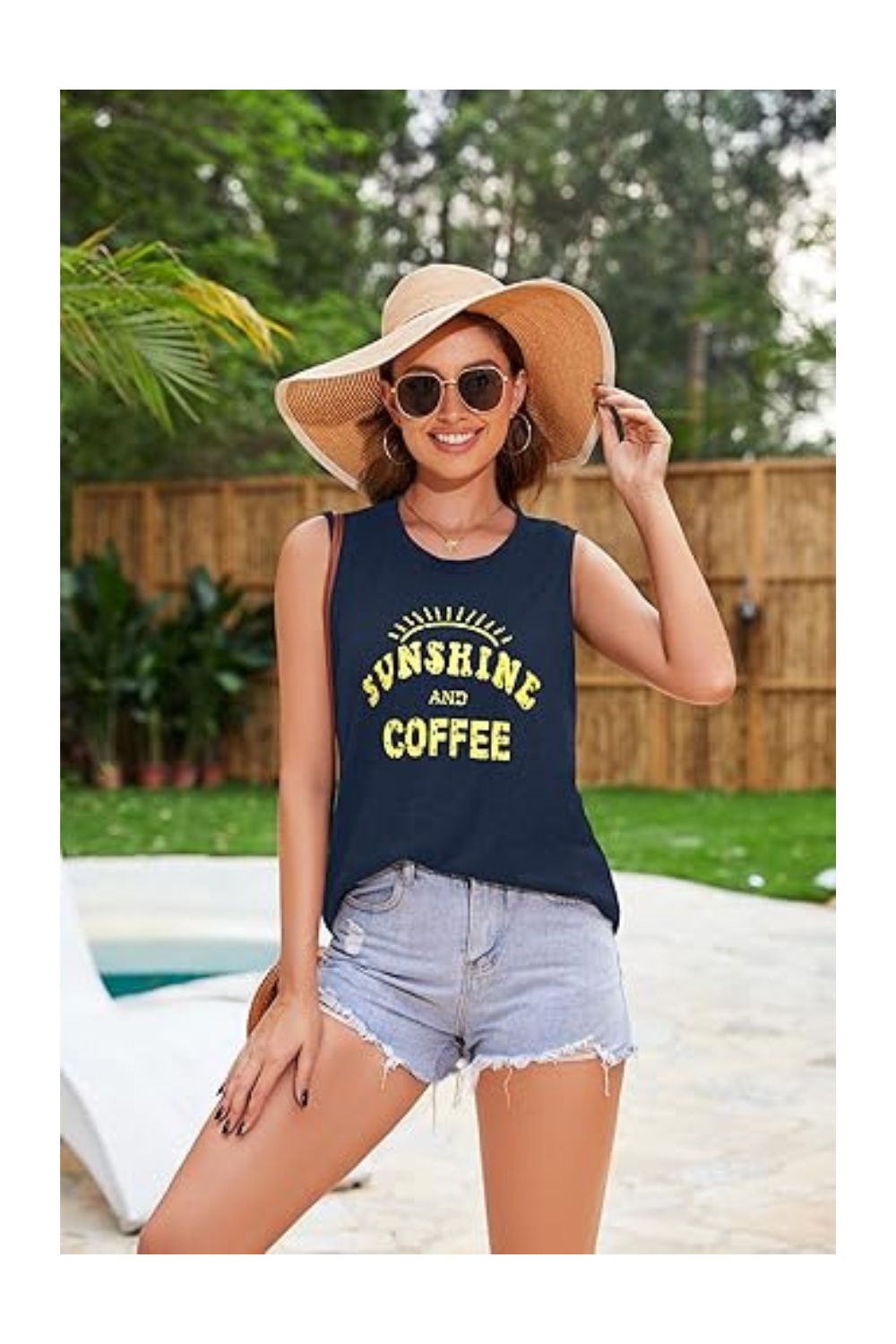 Women's Summer Sleeveless Loose Fit Tank Tunic Top