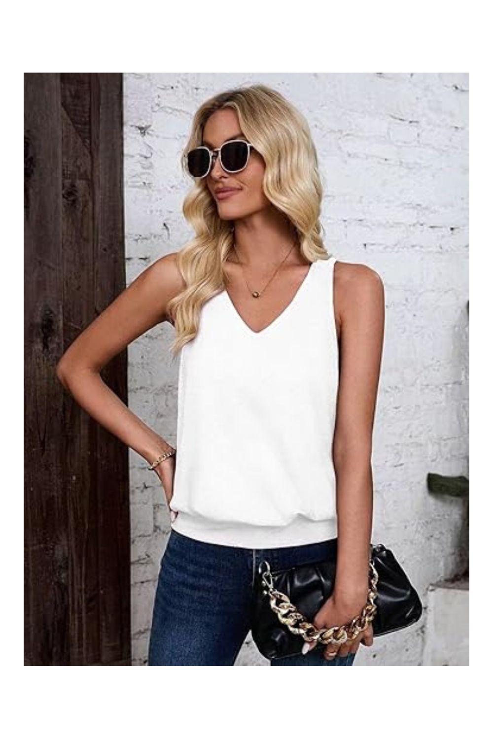 Women's Casual V-Neck Sleeveless Tank Top Spring Cami