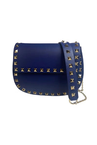 Valentino Garavani Rockstud Blue Smooth Leather Crossbody