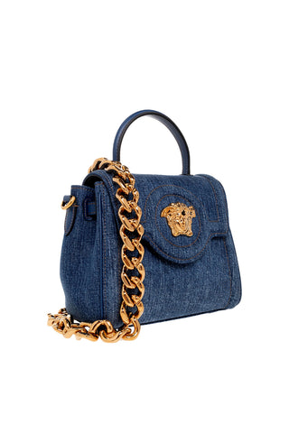 Versace La Medusa La Medusa Denim Top Handle Bag