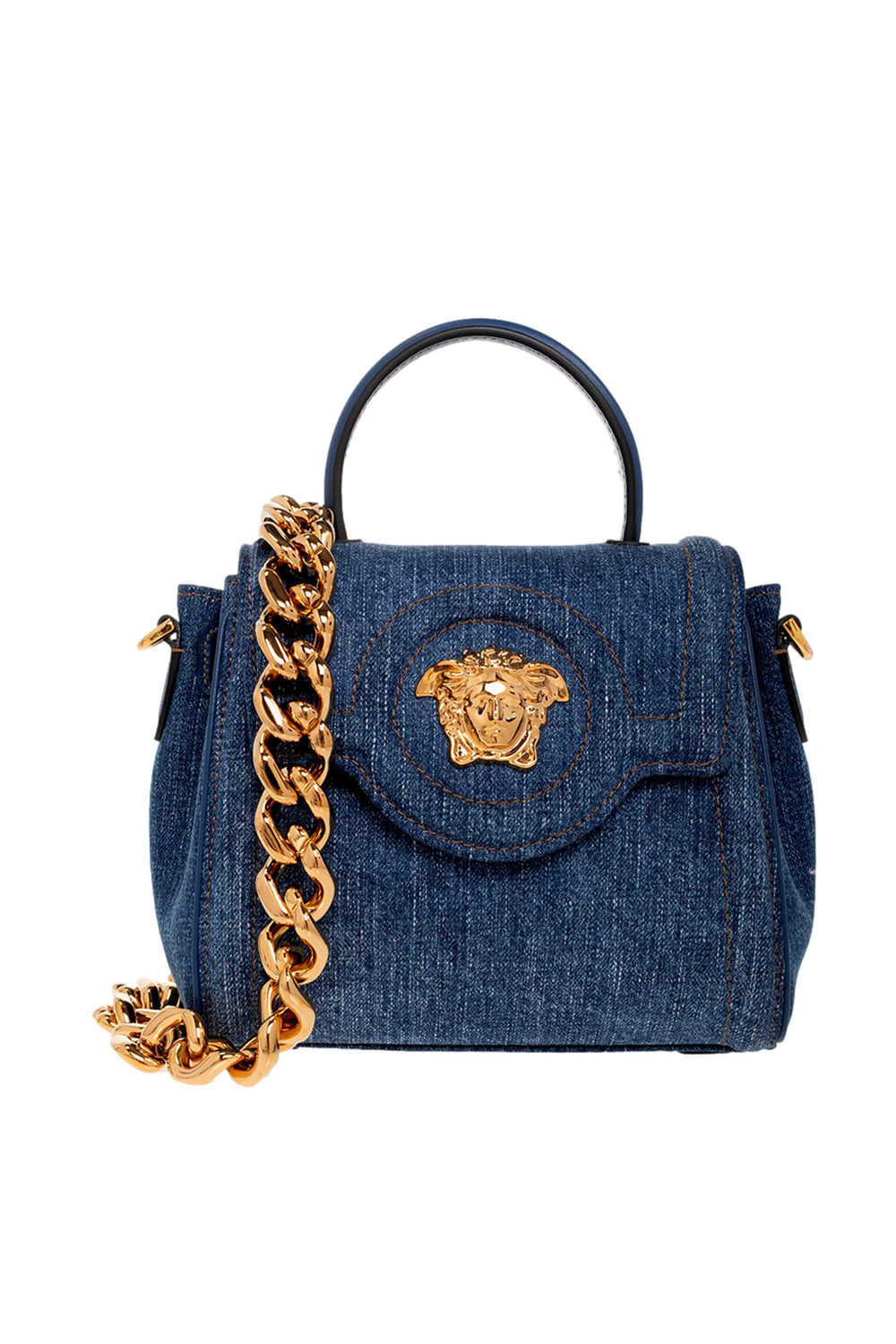 Versace La Medusa La Medusa Denim Top Handle Bag