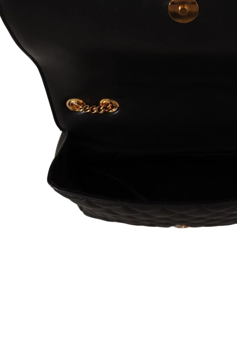 Versace La Medusa Nappa Quilted Black Leather Large Shoulder Bag