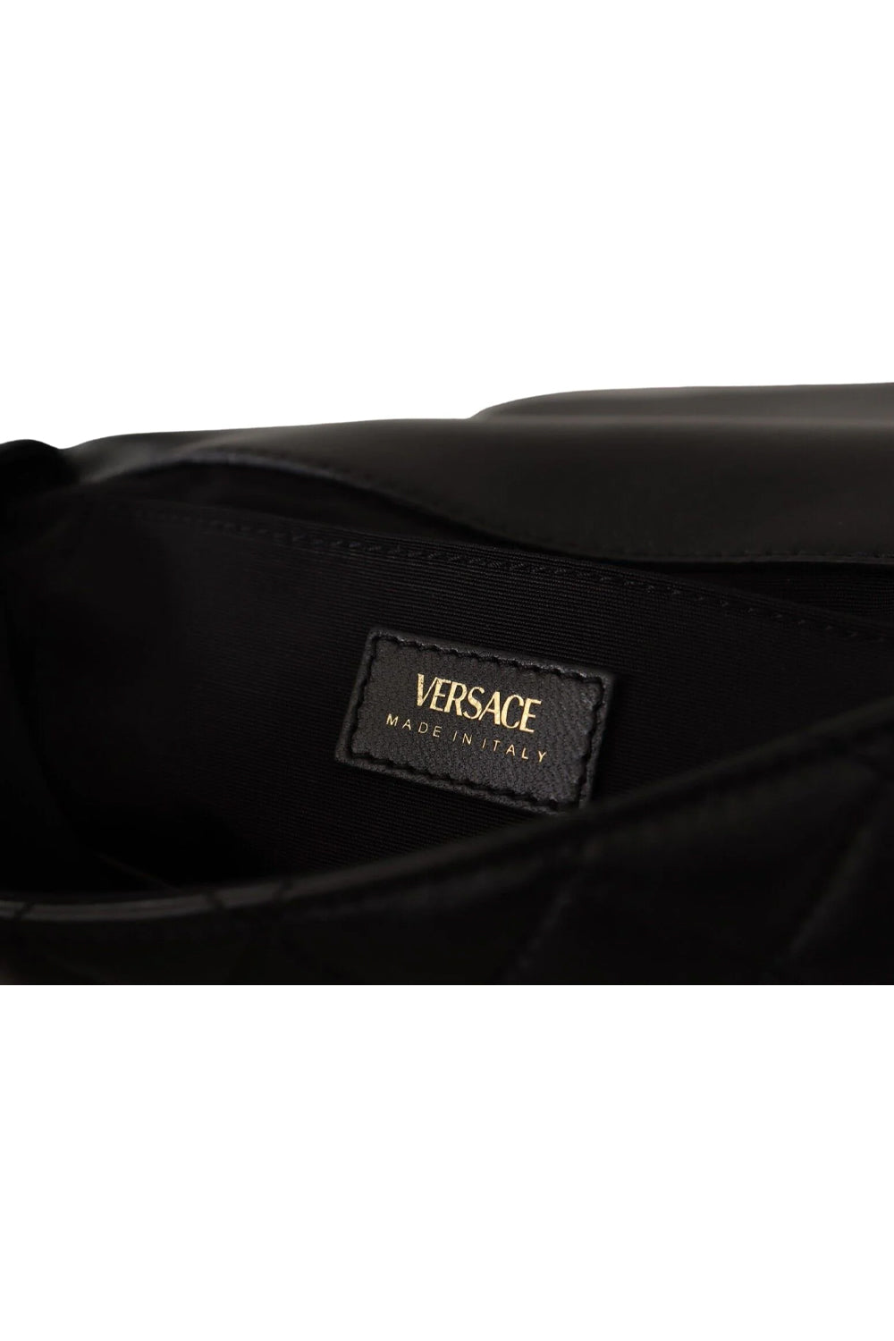 Versace La Medusa Nappa Quilted Black Leather Large Shoulder Bag