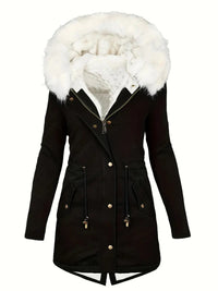 Women's plus size warm hooded jacket
