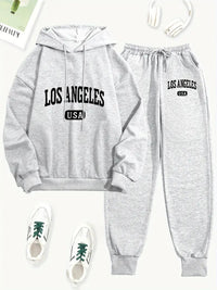Casual Long Sleeve Hoodie & Drawstring Jogger Pants Outfits