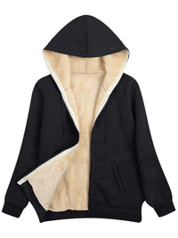 Plus Size Men's Solid Oversized Hooded Jacket