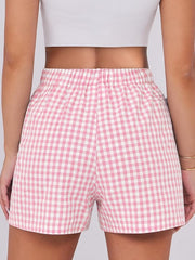 Women Gingham Pajama Boxer Shorts