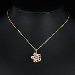 Women Gold Flower Fidget Necklace