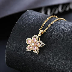 Women Gold Flower Fidget Necklace