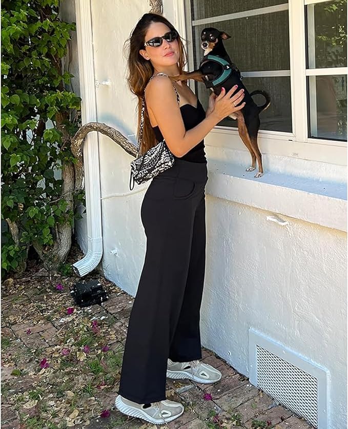 Women's Wide Leg Pants with Pockets High Waist Loose Sweatpants