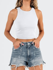 Womens Sexy Sleeveless Double Lined Crop Tops