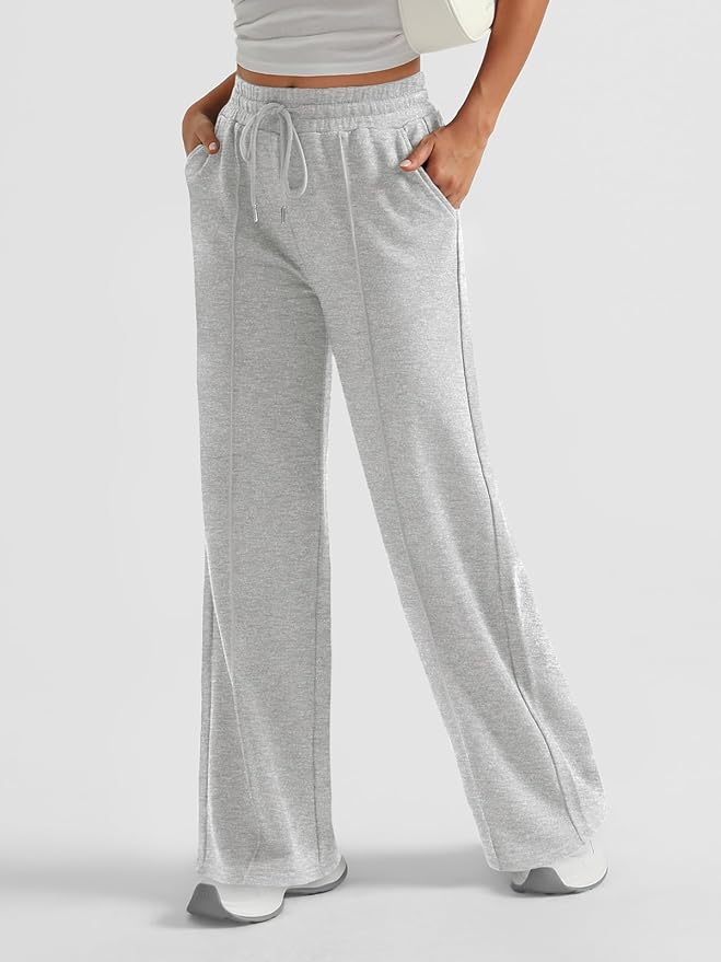Womens Wide Leg Sweatpants Baggy Lounge Travel Pants