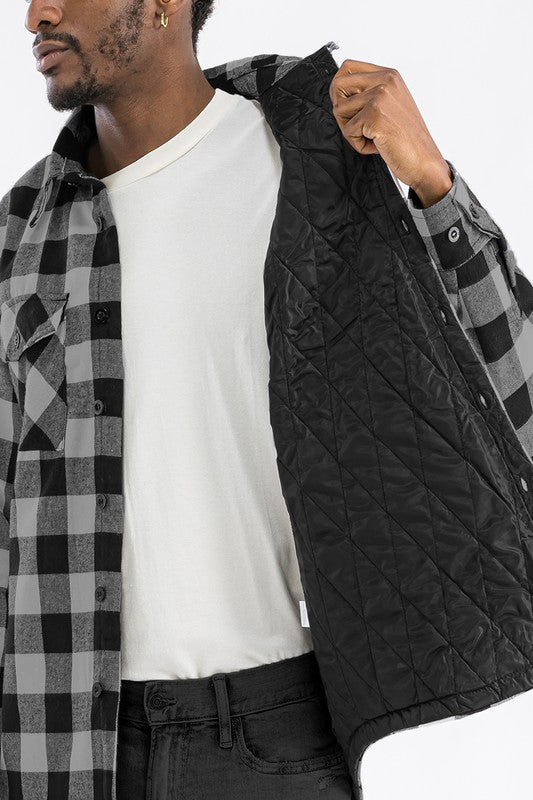 Mens Quilted Padded Flannel