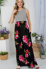 Floral Mix Tank Maxi Dress