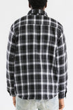 Mens Quilted Padded Flannel - Black/White