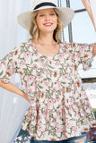Floral Tiered Babydoll Swing Top
