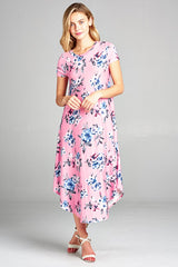 Floral Casual Midi Dress For Women