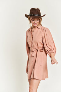 Solid Button Down Dress