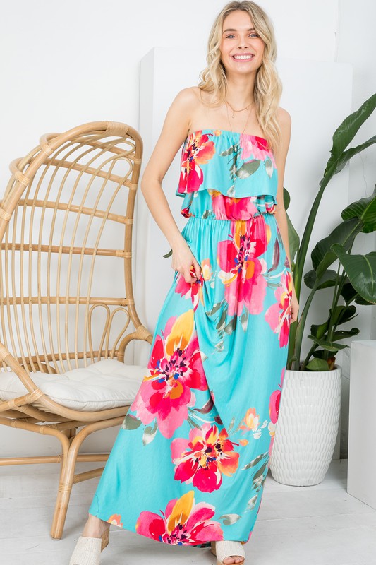 Floral Offshoulder Maxi Dress