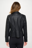 Coalition LA Studded Classic Moto Faux Leather Jacket