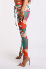 Printed mesh maxi skirt