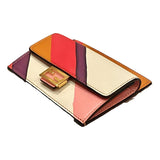 Fendi Baguette Hot Pink Stripe Leather Card Holder Wallet