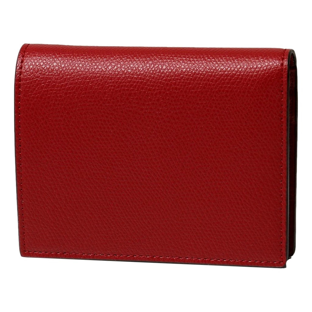 Fendi Calf Leather F Logo Barola Red Leather Small Wallet