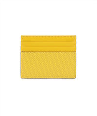 Fendi FF Logo Print Sunflower Yellow Leather Card Case