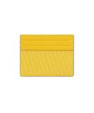 Fendi FF Logo Print Sunflower Yellow Leather Card Case