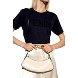 Fendi O'Lock Swing Ivory Calfskin Leather Shoulder Bag