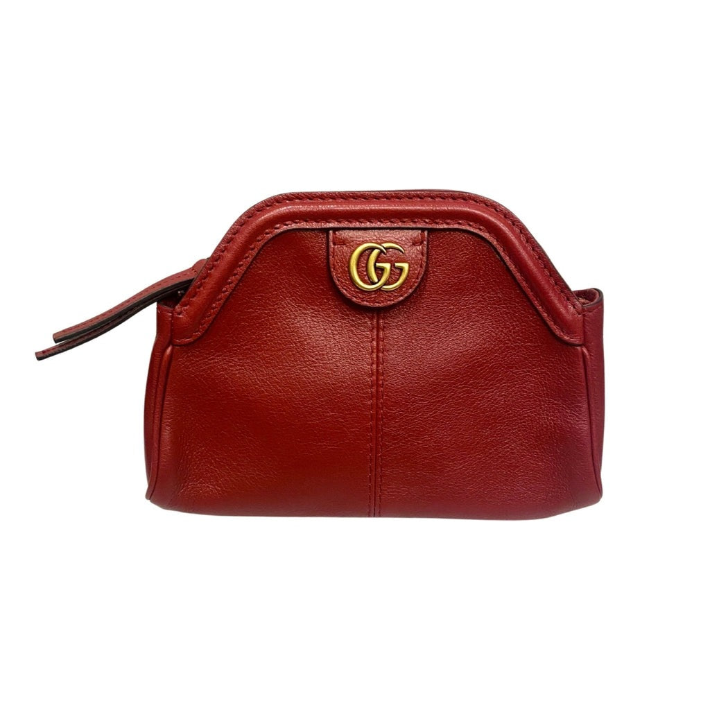 Gucci Rebelle Red Calf Leather Clutch Bag