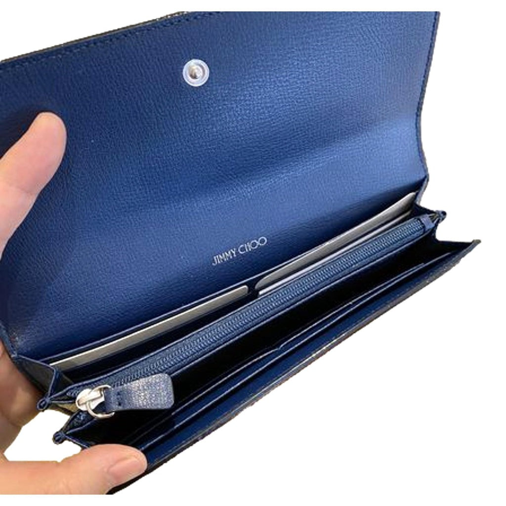 Jimmy Choo Martina Dark Blue Leather Continental Wallet OGLR