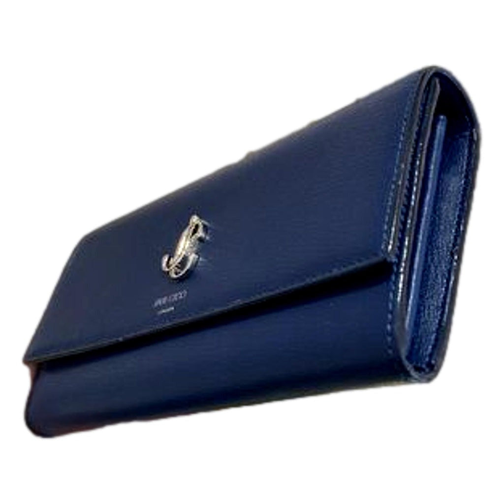 Jimmy Choo Martina Dark Blue Leather Continental Wallet OGLR
