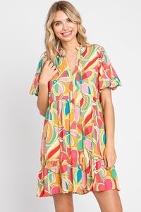 Multicolor Print Dress