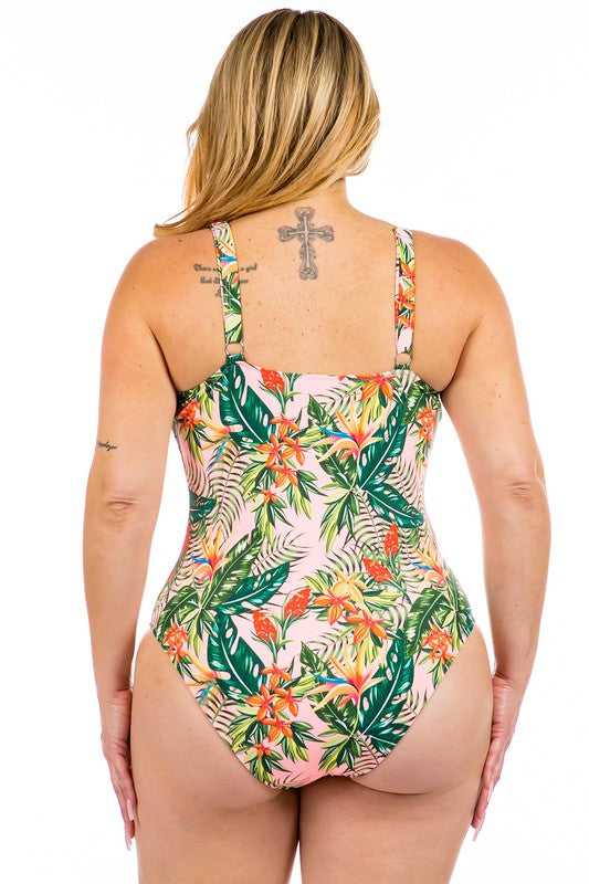 One-piece Tropical Print