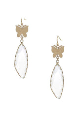 Fashion Butterfly Clear Stone Dangle Earring