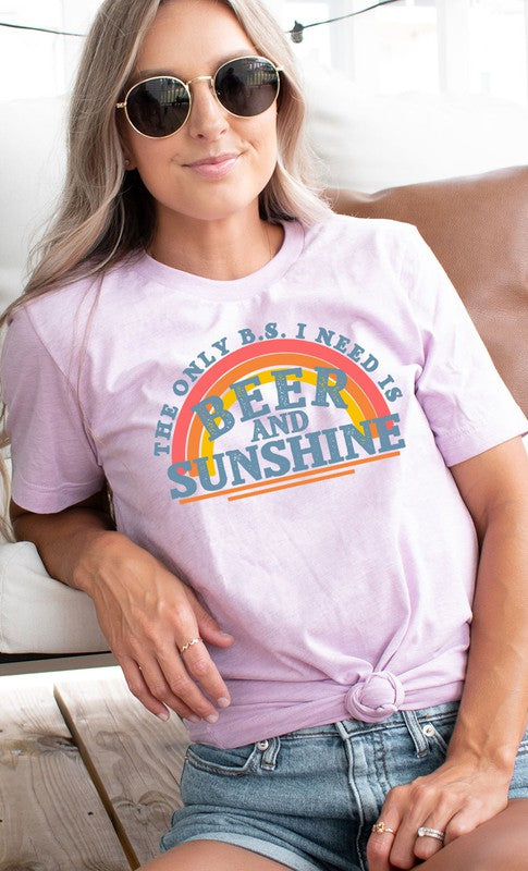 Beer and Sunshine Rainbow Graphic Tee