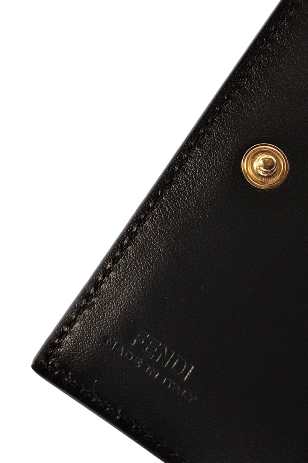 Fendi Calf Leather F Logo Brown Pink Small Bifold Wallet