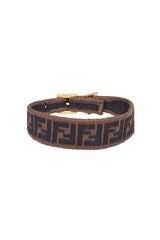 Fendi FF Embroidered Brown Cyber Blue Kit Bracelet