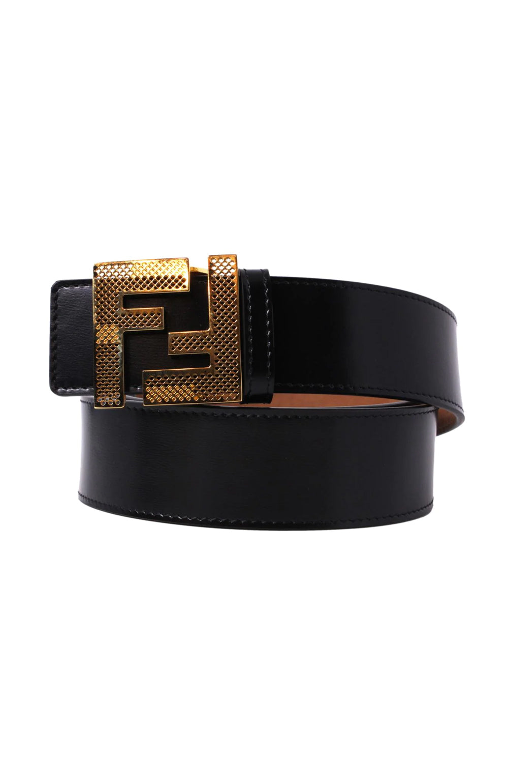 Fendi Reversible Leather Perforated Belt - Black