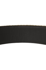 Fendi Fabric Logo Silver Hardware Belt - Brown