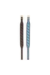Fendi FF Embroidered Brown Cyber Blue Kit Bracelet