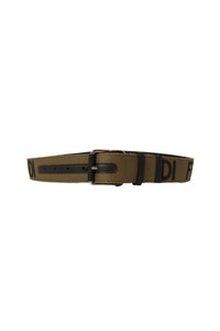 Fendi Fabric Logo Silver Hardware Belt - Brown